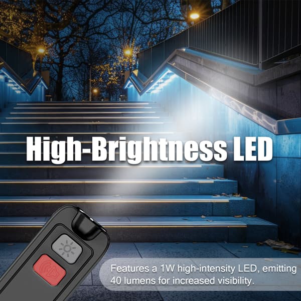 Panikalarm 130 dB, LED-lys, IP66 vandtæt Sort