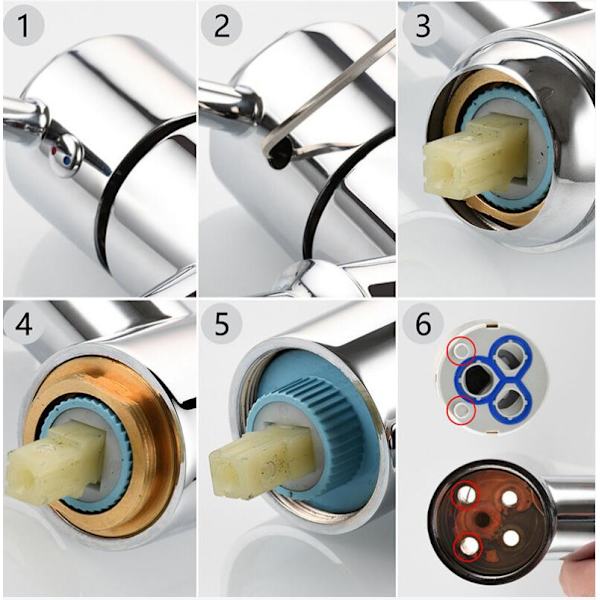 Hot and cold water tap ceramic spool mixing tap, single valve core replacement 35MM