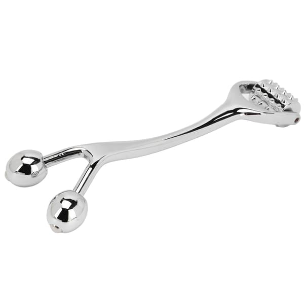Facial Grooved Roller Alloy Facial Acupressure Roller Double Head Promotes Absorption Lifting Massager