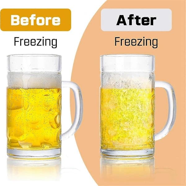 Beer Glass with Handle, Clear Large Beer Mug Set for Beer, Tea or Coffee, Thick Bottom, 590 ml