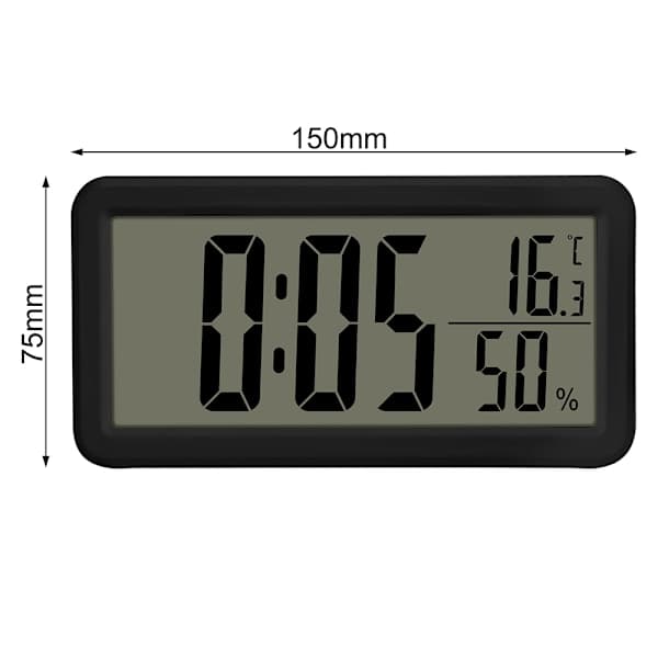 LED vægur, 15 cm digitalt vækkeur - LED-ur med