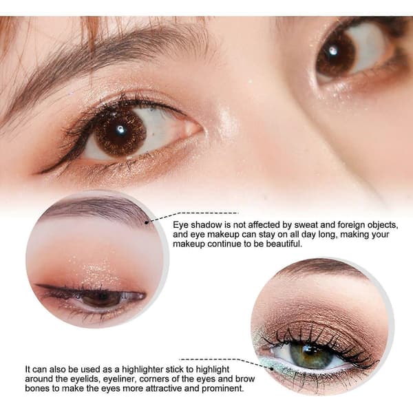 Jaysuing Eyeshadow Stick Waterproof Easy to Color Thin and Shimmering Repair Squatting 3 3