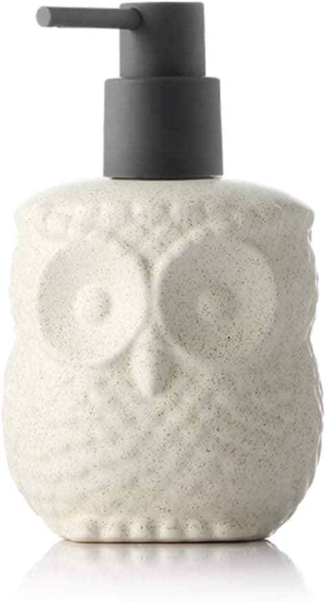 Keramikk Ugleformet Såpedispenserflaske Lotion med Pumpe D - D