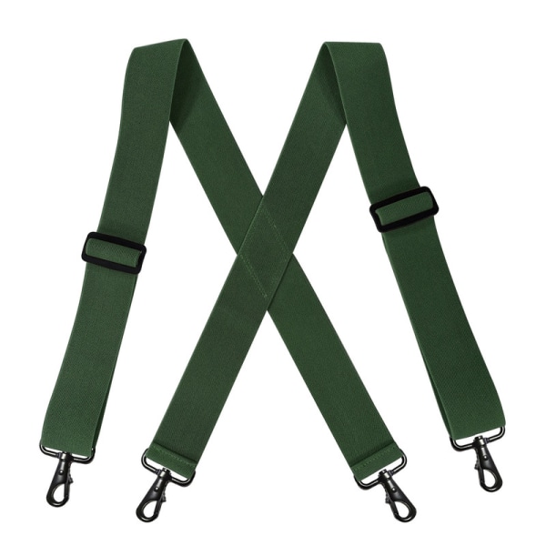 X-Shape hängslen för män Justerbar elastisk 5 cm bred hängslen ArmyGreen