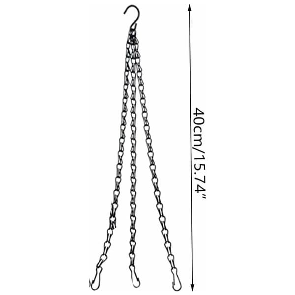 7-pack 39 cm Heavy Duty Flower Basket Chains for Flower Basket Replacement Galvanized Chains (Black)