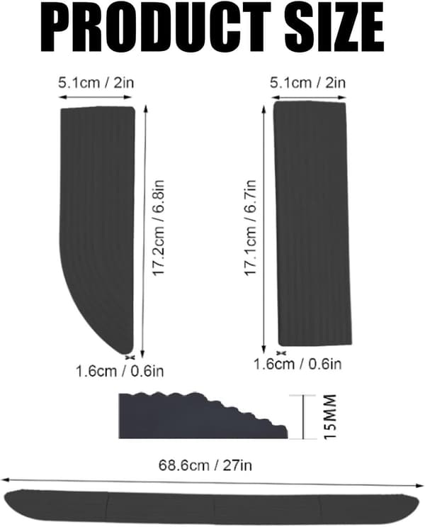 Threshold ramp - 68 × 5 cm - Threshold ramp for robot vacuum cleaner - Rubber ramp - Threshold ramp