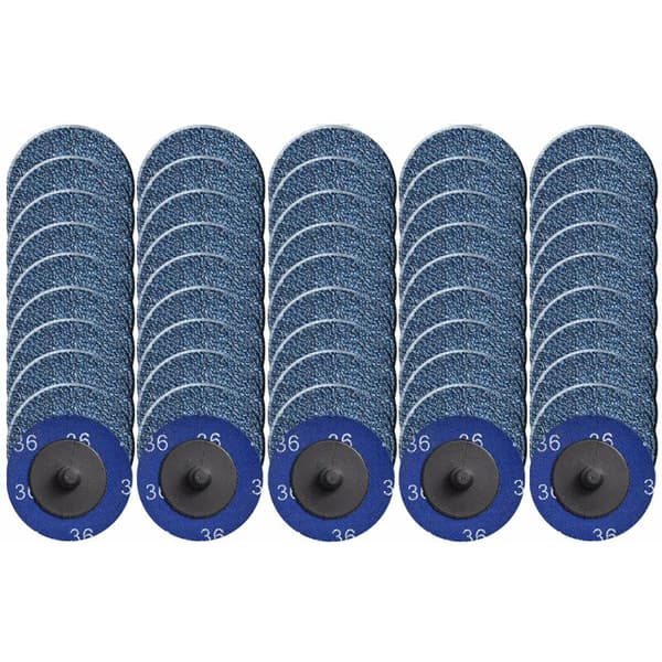 50-pack 2 \" quick change discs with roll lock and zirconium coating for surface treatment (grit 36)