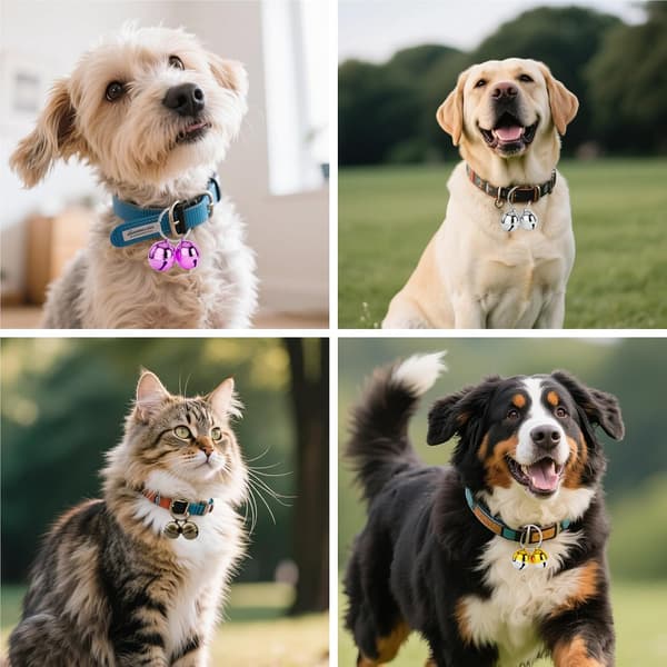 Dog Collar Bells, 2-Pack Extra Loud Dog and Cat Bells for Tracking (Silver)
