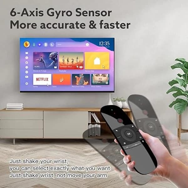 WeChip W1 Air Mouse Remote Control with Mini Keyboard, 2.4G IR RF Gyroscope Control for Android TV Box PC Projector HTPC, Black
