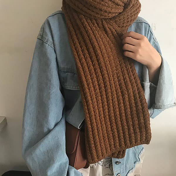 Strikket uendelighedsscarf til damer, tyk varm cirkelscarf