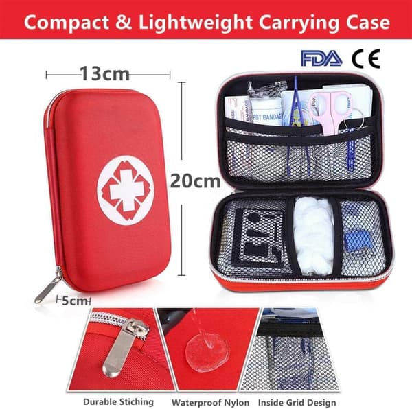 First Aid Kit, Mini Medical Box, Complete for Car, Travel, Office