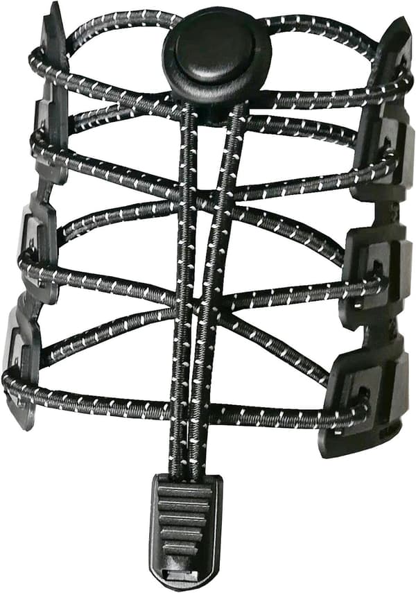 1 par selvlåsende elastiske skolisser, 120 cm reflekterende elastisk