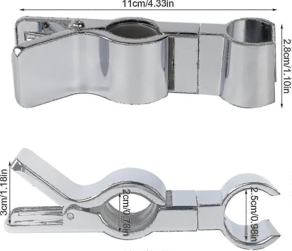 Universal dusjhodeholder 18-25mm, erstatningsholder, dusjholder, ABS-krom, borefri, justerbar
