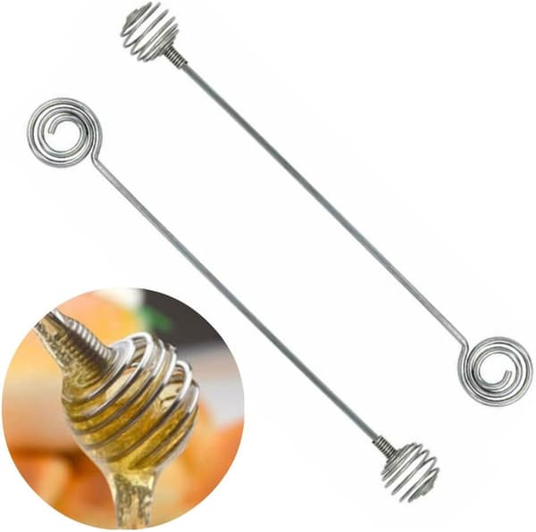 2 st 304 Rostfritt Stål Honungssticka Dippers Sked Omrörningsstav Swizzle Stick