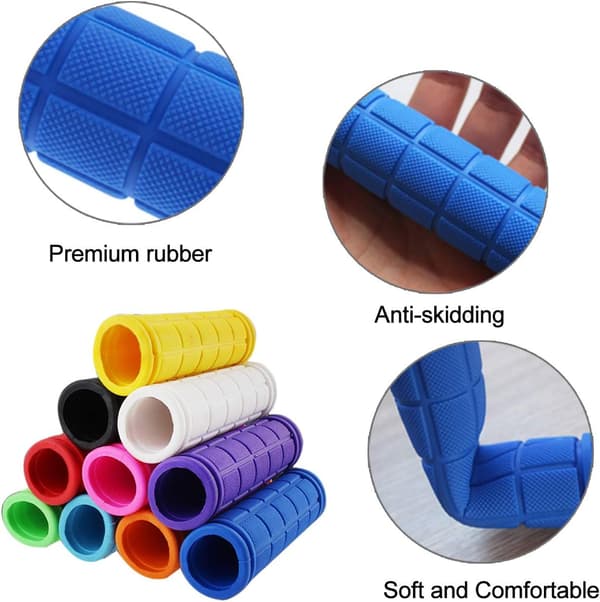 Colorful Rubber Sponge Handlebar Grips for Bicycle (2 Pairs)