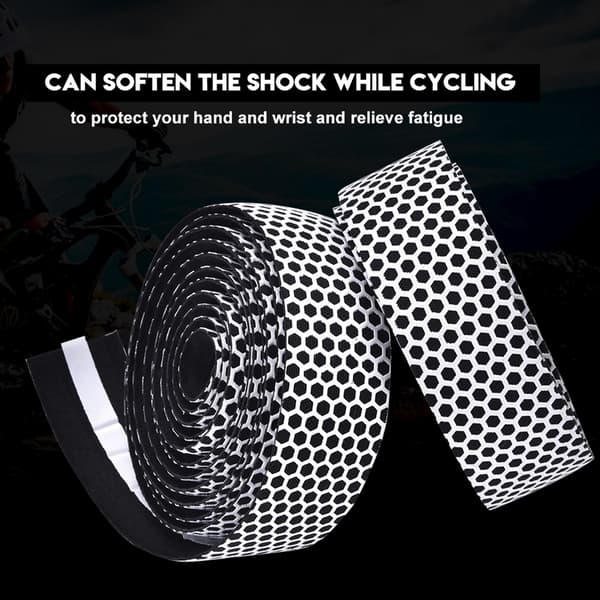 1 Pair Road Bike Handlebar Non-slip Shock-absorbing Tape End Plug (White)