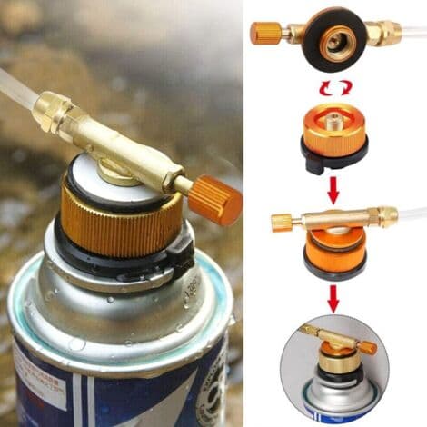 Gaspatronadapter til udendørs gasblus, til camping og camping, dyseadapter til flydende gas, flad cylinder, flaskeadapter [DB]