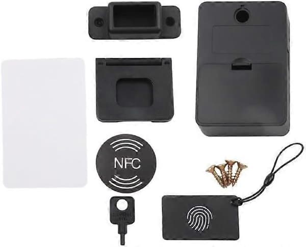 NFC Electronic Drawer Lock Keyless No Drilling Cabinet Wardrobe Lock Remote Access Multi Card Registration Low Power (FMY)