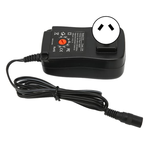 Multifunksjonell 30W universell strømadapter med USB-port, justerbar spenning, strømadapter 100‑240V AU-plugg