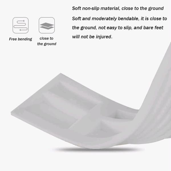 Erstatningsrampe for robotstøvsuger, terskelrampe for dørtrinn grå gray