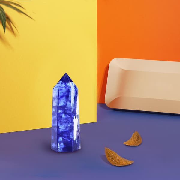 Naturlig Hexagonal Krystal Kvarts Healing Fluoritstav Sten Lilla Grøn Sten