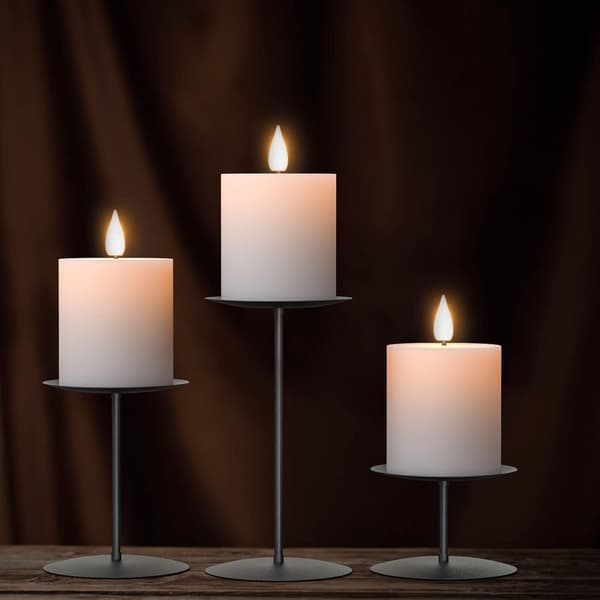 Pelare lysestaker stativ sett med 3 midtpunkter plate for bord