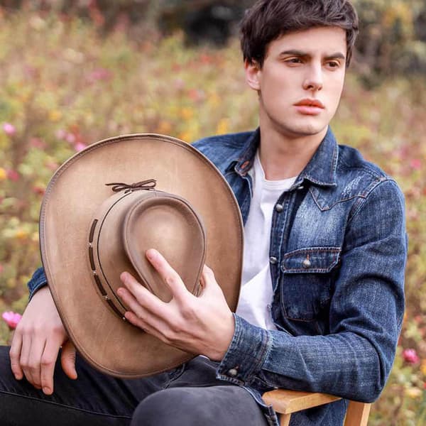 1 stk PU Western Cowboyhat, Læder Cappello Classics Dad Vi