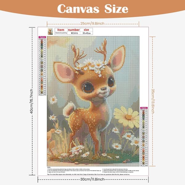 30x40cm Plommehjort Diamantmaleri Kit, 5D DIY Diamantmaleri F