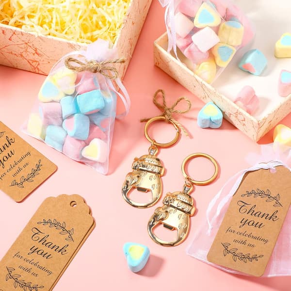 30 set guld baby shower-fest för vit