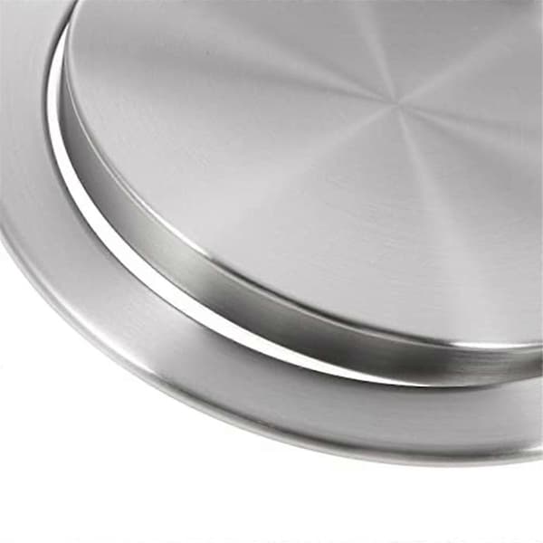Trash Can Lid Simple Trash Chute Built-in Countertop Round Lid Swing Flap Trash Can Lid for Kitchen Silver silver