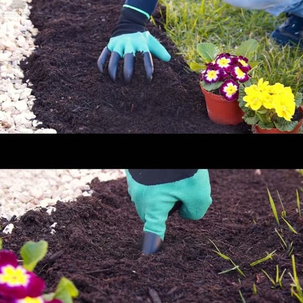 2 par vattentäta trädgårdshandskar med klor - för grävning och plantering