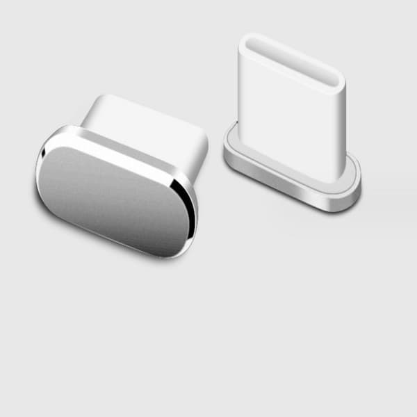 Grå 4-pack USB-C dammpluggar Typ C-skydd kompatibelt med S