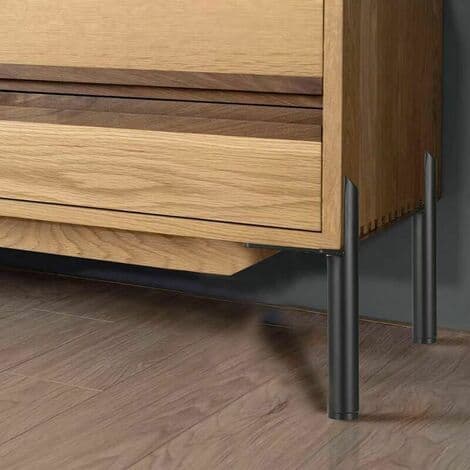 4 stk. metalmøbelben, sengeben, udskiftningsben til møbler, løfteben til skabe, borde, sofa (mat sort 15 cm)