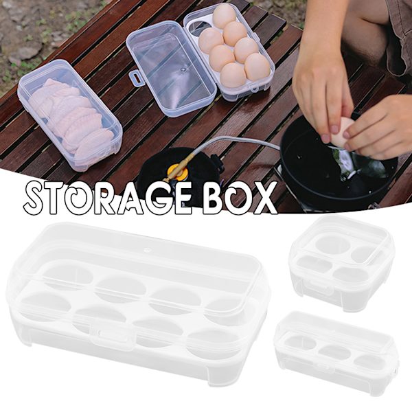3/4/8 Grid Egg Storage Box with Egg Tray Portable Shockproof Egg Box for Camping 3 Grids 3 Grids