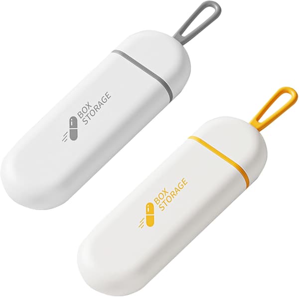 Moisture-proof Small Pill Box Organizer for Travel and Daily Needs 2-pack BPA-free Simple Small Tablet Case Portable