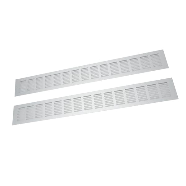 2 stk. luftventilasjonsgitter i aluminiumslegering, rektangulær ventilasjonsplate for skap, skoskap, garderobe 80x600mm
