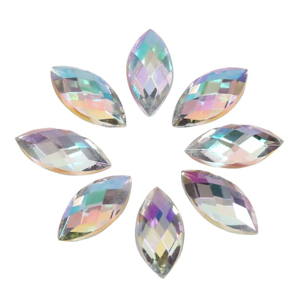 Fargerike Hesteøye Akryl Rhinestones - Kunsttilbehør Hvit White_tfrf