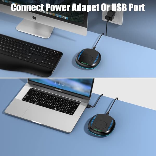 Mouse Jiggler with 0.5H 1H 2H 4H Timer, USB C Plug and Play Mouse Mover with RGB Breathing Light for Office Remote Work, Black