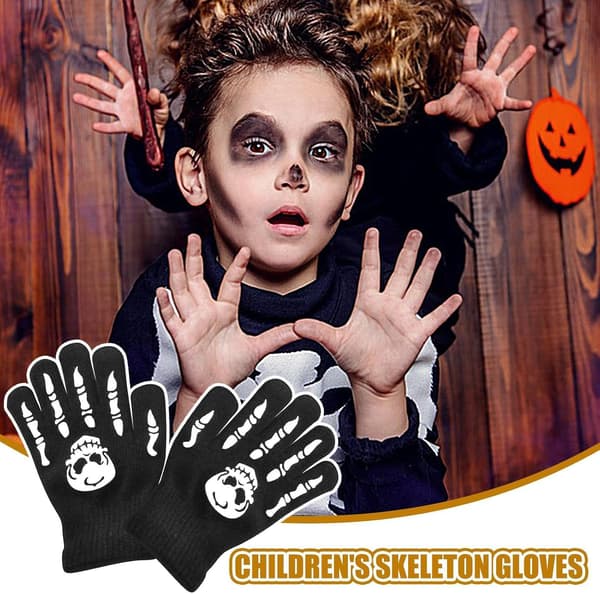 Halloweenhandskar med skelett - i mörkt lysande dödskalle - Schädel