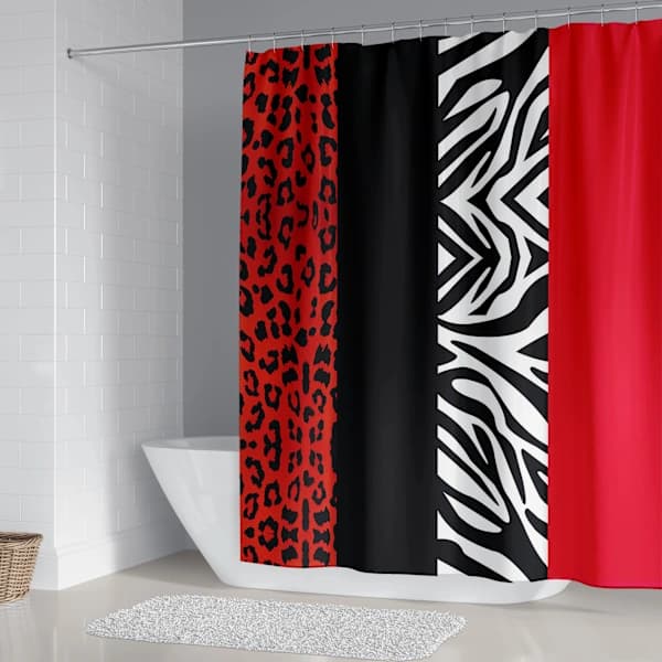 Dusjforheng Leopard 180*200 cm, Dusjforhengstang