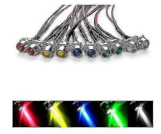 LED-indikator, 12V indikatorlampe instrumentbræt panel advarselslampe signallampe til bil LED (1