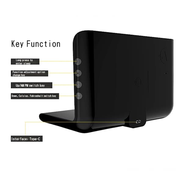 Creative Digital Alarm Clock, Wireless Charging, Multifunctional 3-in-1 Mobile Phone Wireless Charging Alarm Clock, Black