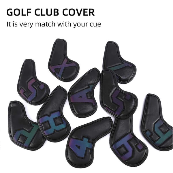 Golf Iron Covers 10pcs Golf Iron Head Covers Leather Golf Iron Cover Set Golf Iron Head Covers With