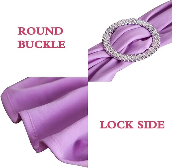 Elastisk stolbånd med spænde, til bryllup, stolroset i Lycra, polyester og spandex., Bao blå, 10 stk