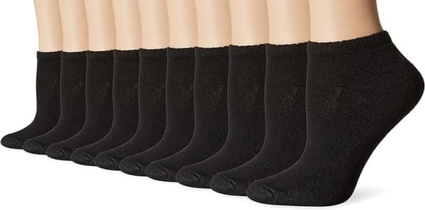 Låga damsockor, mjuka, fukttransporterande, 10-pack, one size