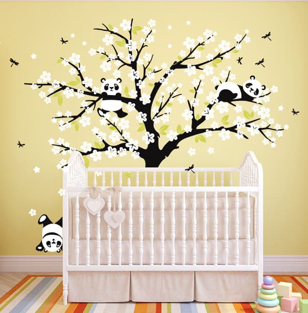 Adorable Red Panda Plum Wall Sticker/Tree Wall Sticker for Decoration