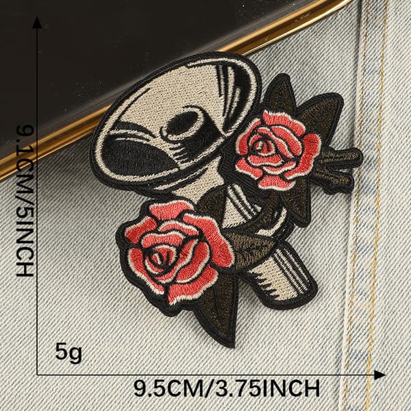 Dark Embroidered Appliques Iron-On Patch for Backpacks, Rock Band Patch for Jackets, Cool Sew-On Patch for Clothing, Jea