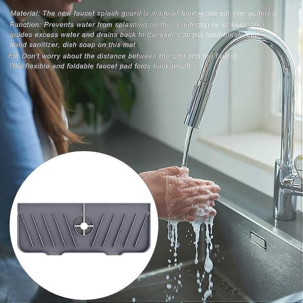 2 Pcs Kitchen Faucet Drip Catcher - Kitchen Water Drip Handle Protection Pad - Absorbent Drainage Pads Sponge Holder Sink Organizer For K (FMY)
