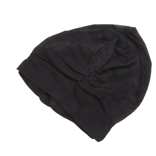 Muslimsk turbanhatt Modal bomull God elastisitet Myk komfortabel stilig vakker dame stretch hodeplagg Svart
