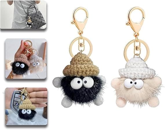 Kawaii bamse nøglering til kvinder, dame nøglering, bling bamse nøglering, nøgleringssæt
